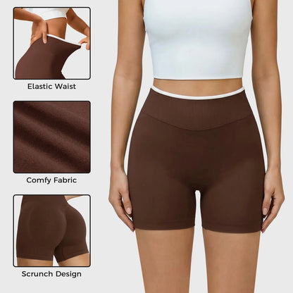 Aoysky Women's High-Waisted 4.1" Scrunch Butt Biker Shorts for Yoga, Gym, and Running